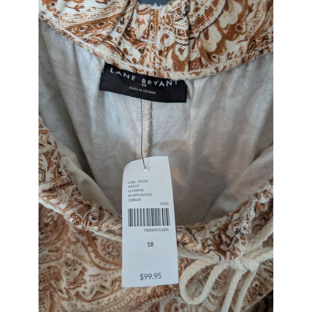 NWT Lane Bryant Printed Woven Straight Ankle Pants in Paisley - 18 - Picture 5 of 9